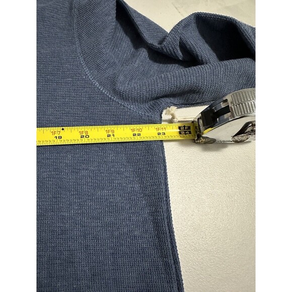 Mutual Weave Shirt Blue Men’s Sz LT Casual Cotton Blend Long Sleeved Crew Neck - Picture 8 of 9